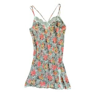 Victorias Secret Sheer Floral Babydoll Mini Dress Womens Large Coquette Classic